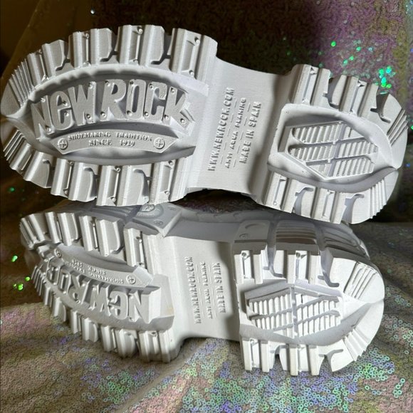 New Rock Dolls Kill Holographic M-WALL005-V44 Platform Boots Iridescent Festival - Picture 9 of 9